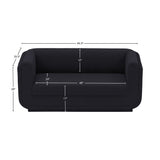 Kimora Black Linen Textured Fabric Loveseat 151Black-L Meridian Furniture