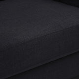 Kimora Black Linen Textured Fabric Loveseat 151Black-L Meridian Furniture