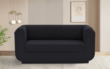 Kimora Black Linen Textured Fabric Loveseat 151Black-L Meridian Furniture