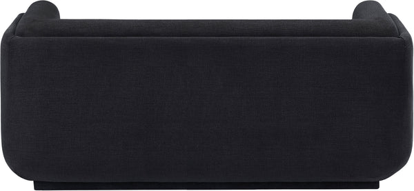 Kimora Black Linen Textured Fabric Loveseat 151Black-L Meridian Furniture