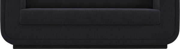 Kimora Black Linen Textured Fabric Loveseat 151Black-L Meridian Furniture