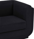 Kimora Black Linen Textured Fabric Loveseat 151Black-L Meridian Furniture