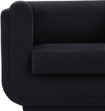 Kimora Black Linen Textured Fabric Loveseat 151Black-L Meridian Furniture