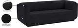 Kimora Black Linen Textured Fabric Sofa 151Black-S Meridian Furniture