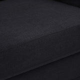 Kimora Black Linen Textured Fabric Sofa 151Black-S Meridian Furniture