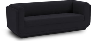 Kimora Black Linen Textured Fabric Sofa 151Black-S Meridian Furniture