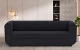 Kimora Black Linen Textured Fabric Sofa 151Black-S Meridian Furniture