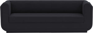 Kimora Black Linen Textured Fabric Sofa 151Black-S Meridian Furniture