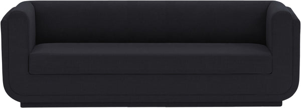 Kimora Black Linen Textured Fabric Sofa 151Black-S Meridian Furniture