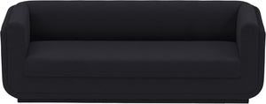 Kimora Black Linen Textured Fabric Sofa 151Black-S Meridian Furniture