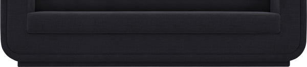 Kimora Black Linen Textured Fabric Sofa 151Black-S Meridian Furniture