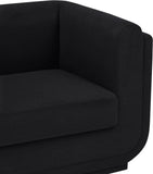 Kimora Black Linen Textured Fabric Sofa 151Black-S Meridian Furniture