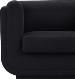 Kimora Black Linen Textured Fabric Sofa 151Black-S Meridian Furniture