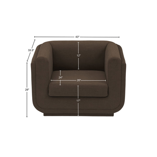 Kimora Brown Linen Textured Fabric Chair 151Brown-C Meridian Furniture