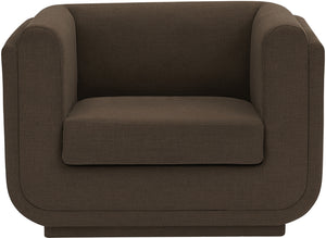 Kimora Brown Linen Textured Fabric Chair 151Brown-C Meridian Furniture