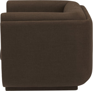 Kimora Brown Linen Textured Fabric Chair 151Brown-C Meridian Furniture