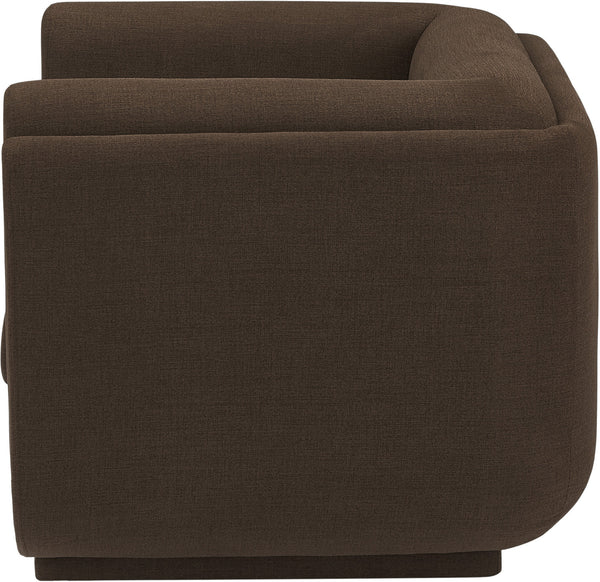 Kimora Brown Linen Textured Fabric Chair 151Brown-C Meridian Furniture
