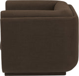 Kimora Brown Linen Textured Fabric Chair 151Brown-C Meridian Furniture