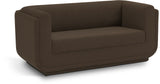 Kimora Brown Linen Textured Fabric Loveseat 151Brown-L Meridian Furniture