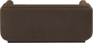 Kimora Brown Linen Textured Fabric Loveseat 151Brown-L Meridian Furniture