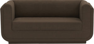 Kimora Brown Linen Textured Fabric Loveseat 151Brown-L Meridian Furniture