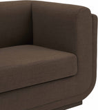 Kimora Brown Linen Textured Fabric Loveseat 151Brown-L Meridian Furniture