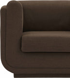 Kimora Brown Linen Textured Fabric Loveseat 151Brown-L Meridian Furniture