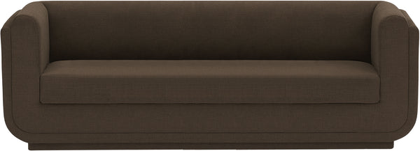 Kimora Brown Linen Textured Fabric Sofa 151Brown-S Meridian Furniture