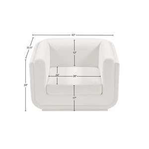 Kimora Cream Linen Textured Fabric Chair 151Cream-C Meridian Furniture