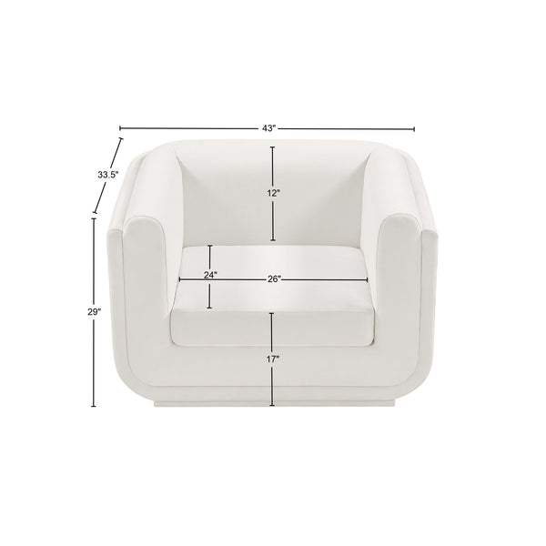 Kimora Cream Linen Textured Fabric Chair 151Cream-C Meridian Furniture