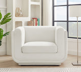 Kimora Cream Linen Textured Fabric Chair 151Cream-C Meridian Furniture