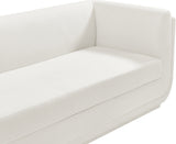 Kimora Cream Linen Textured Fabric Loveseat 151Cream-L Meridian Furniture