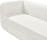 Kimora Cream Linen Textured Fabric Loveseat 151Cream-L Meridian Furniture