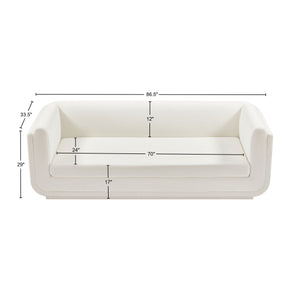Kimora Cream Linen Textured Fabric Sofa 151Cream-S Meridian Furniture