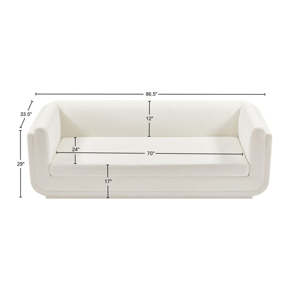 Kimora Cream Linen Textured Fabric Sofa 151Cream-S Meridian Furniture