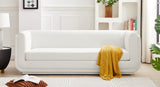 Kimora Cream Linen Textured Fabric Sofa 151Cream-S Meridian Furniture