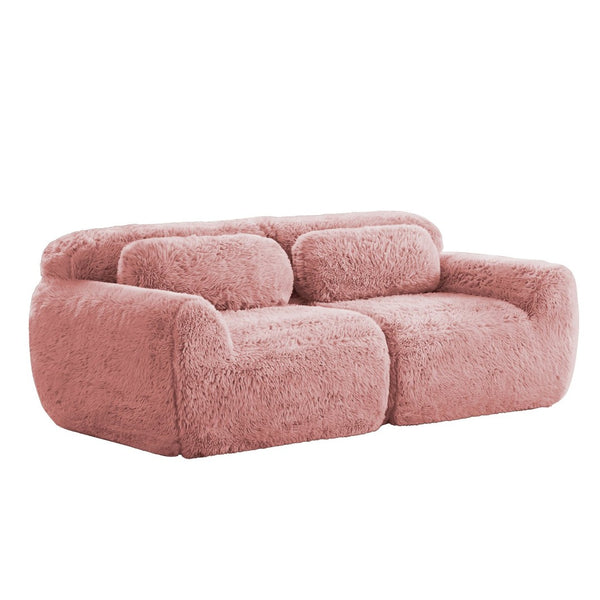 English Elm 2-seater Modular Cloud Sofa Plush Fluffy Sectional with Pillows for Living Room W714P380195