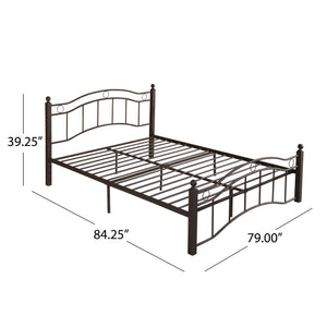 English Elm Christopher Knight Home® - KING Metal Bed Frame King Size Platform Bed with Geometric Headboard, Sturdy Iron, Underbed Storage Opportunity Copper 79.25 L x 28.75 W x 3.5 H 63298.00HMCOP-K-UK