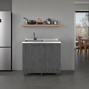 English Elm Napoles Freestanding Stainless Steel Utility Sink with Deep Basin for Laundry Rooms B200S00453