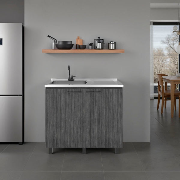 English Elm Napoles Freestanding Stainless Steel Utility Sink with Deep Basin for Laundry Rooms B200S00453