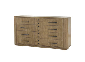 English Elm Large Dresser Eucalyptus Veneer Light Brown Solid Wood MDF, Soft-Close Drawers, Cedar & Felt Lined Storage B2699P395385