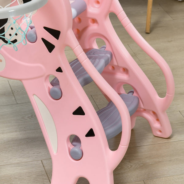 English Elm Kids 3 in 1 Toddler Climber Slide Set with Basketball Hoop for Playroom Fun T3971P439601