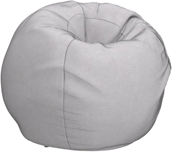 English Elm Christopher Knight Home® - Chrisholm Plush Foam-Filled Bean Bag Chair — Modern Round Design, Durable Polyester Comfort 34"W Light Gray N778P185639G