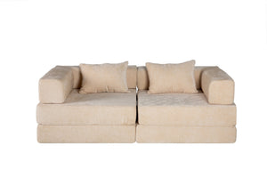 English Elm Compression Convertible Floor Sofa Bed – Stylish Chenille Loveseat & Modular Seating Solution For Small Spaces W3723P345635