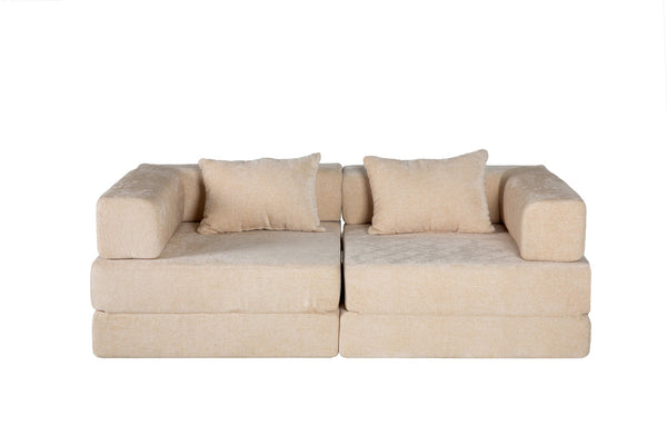 English Elm Compression Convertible Floor Sofa Bed – Stylish Chenille Loveseat & Modular Seating Solution For Small Spaces W3723P345635