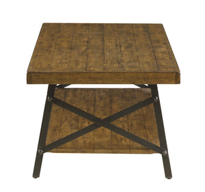 English Elm Wallace & Bay - Brown Coffee Table - Modern Rustic Charm With Solid Wood & Steel-Gray Accents For Your Living Space B2709P212387-GIGA