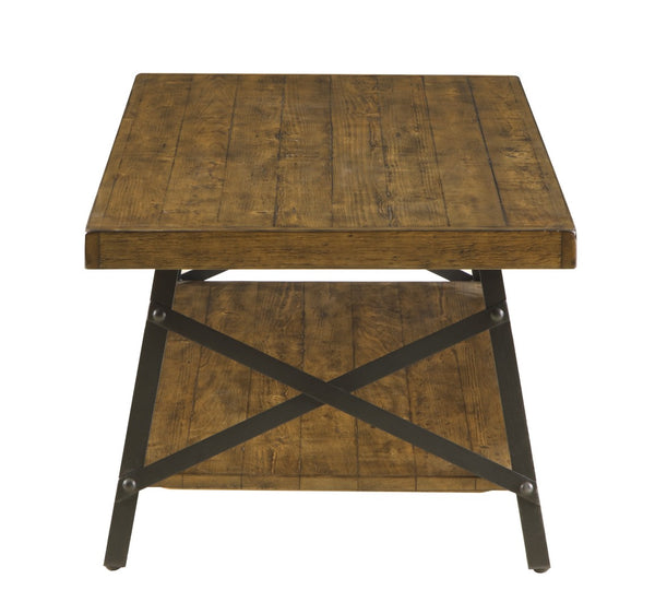 English Elm Wallace & Bay - Brown Coffee Table - Modern Rustic Charm With Solid Wood & Steel-Gray Accents For Your Living Space B2709P212387-GIGA