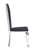 English Elm Black and Stainless Steel Side Chair With X-Shaped Back Leg (Set Of 2)