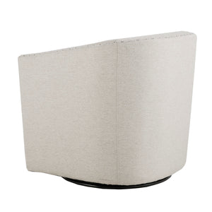 JLA Home Madison Park - Upholstered Swivel Barrel Chair with Nailheads and 360° Metal Base, Plush Foam Cushion, Versatile Elegance Natural Multi MP103-0236