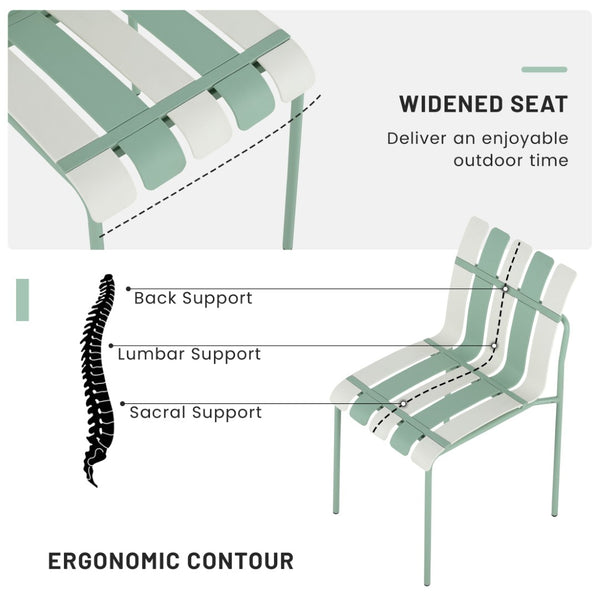English Elm Summer 5 Piece Outdoor Dining Set Waterproof Pp Stackable Chairs Rust Proof Metal Legs W3450S00114